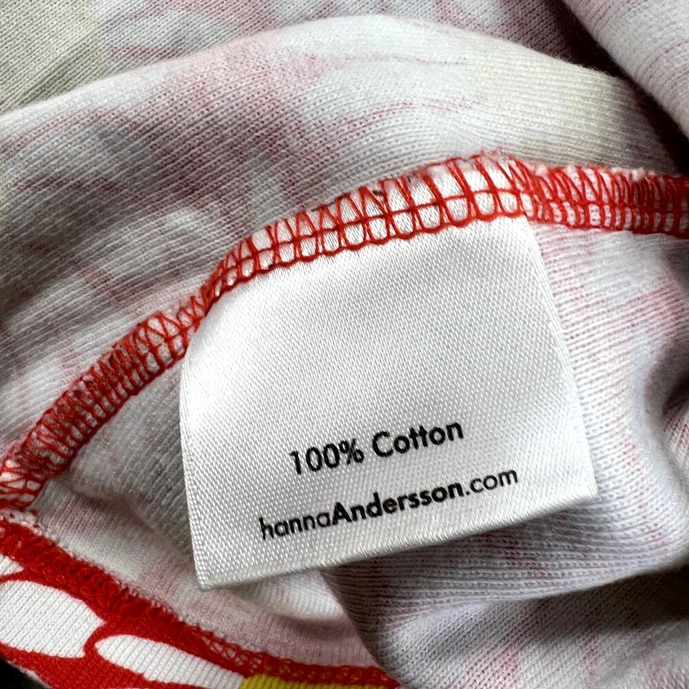 Hanna Anderson Red Allover Daisy Print Dress Kid's Size US 4 100% Cotton - Picture 4 of 5